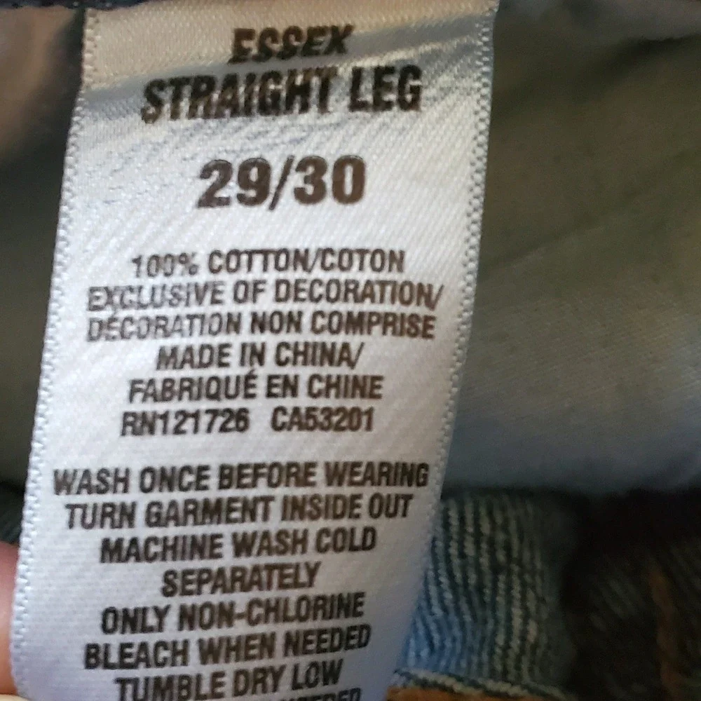 Aeropostale Essex Straight Leg Jeans Mens 29x30  Distressed Denim 100% Cotton